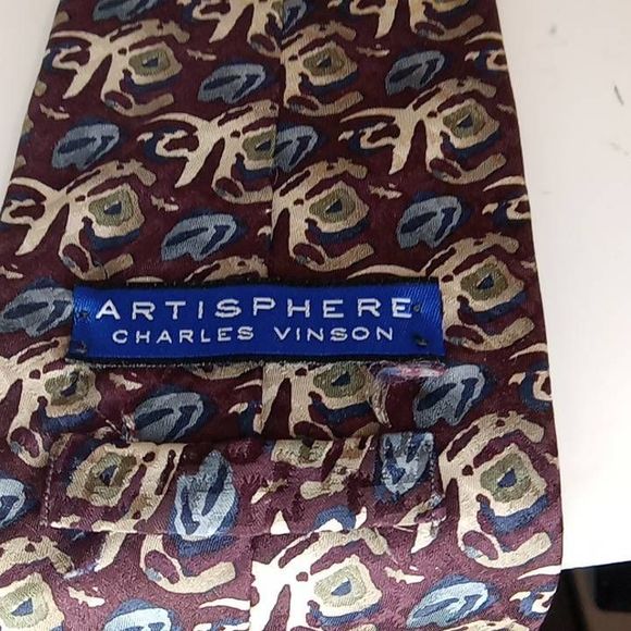 Artisphere Charles Vinson 100 Silk Abstract Pattern Neck Tie - Picture 3 of 7